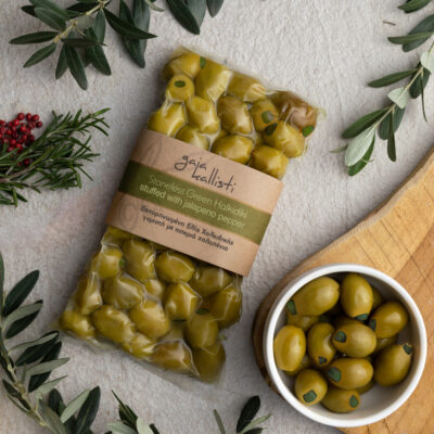 Măsline fără sâmburi cu ardei Jalapeno